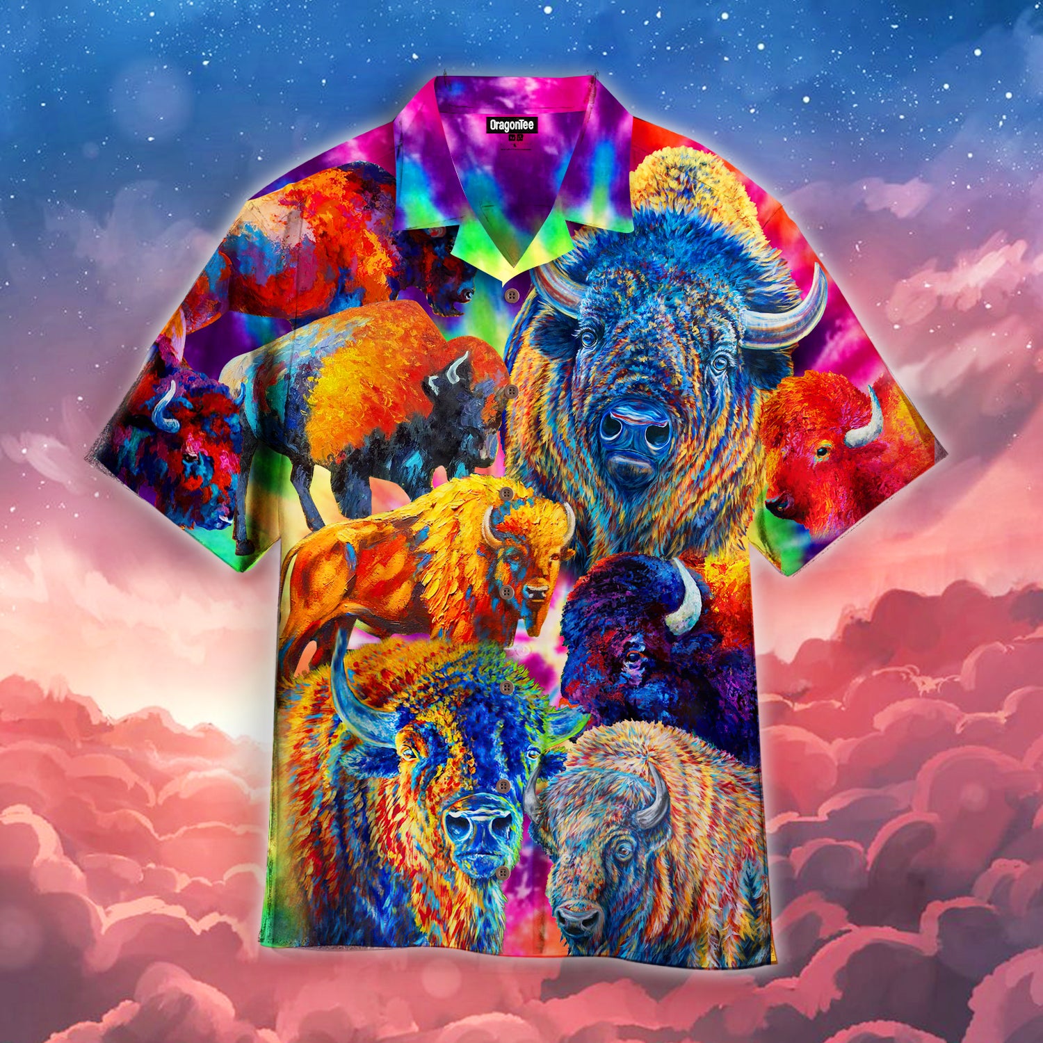 Oragontee Colorful Bisons Jungle Hawaii Shirt For Men Women Adult Ha99016