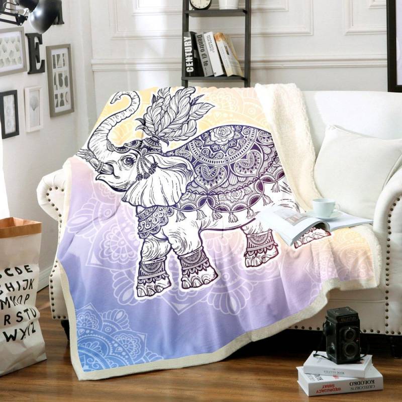 Mandala Elephant TN2711096TT Sherpa Fleece Blanket