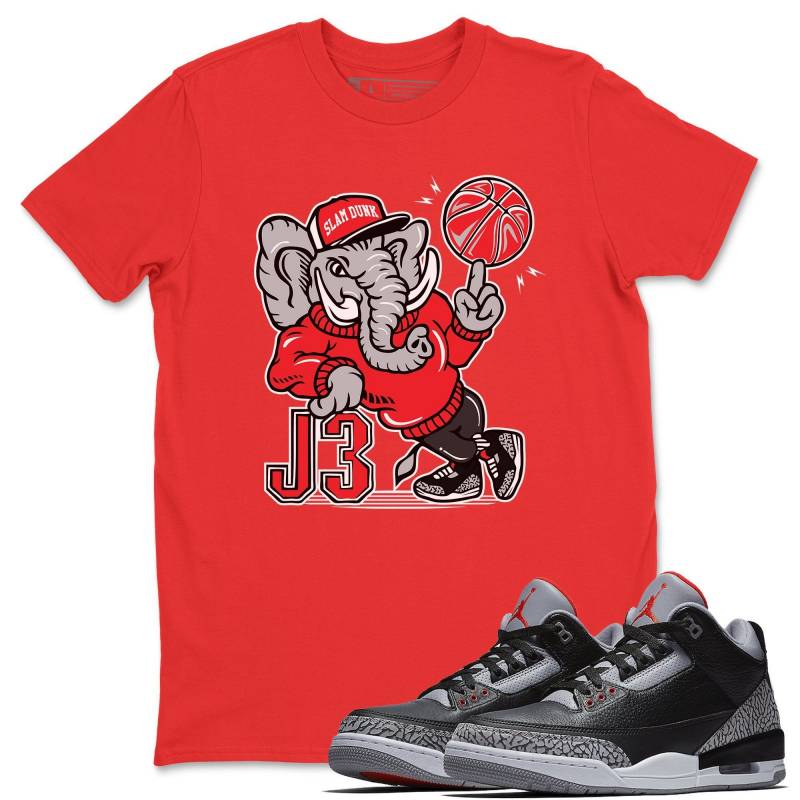 AJ3 Elephant Red T-Shirt – Air Jordan 3 Black Cement