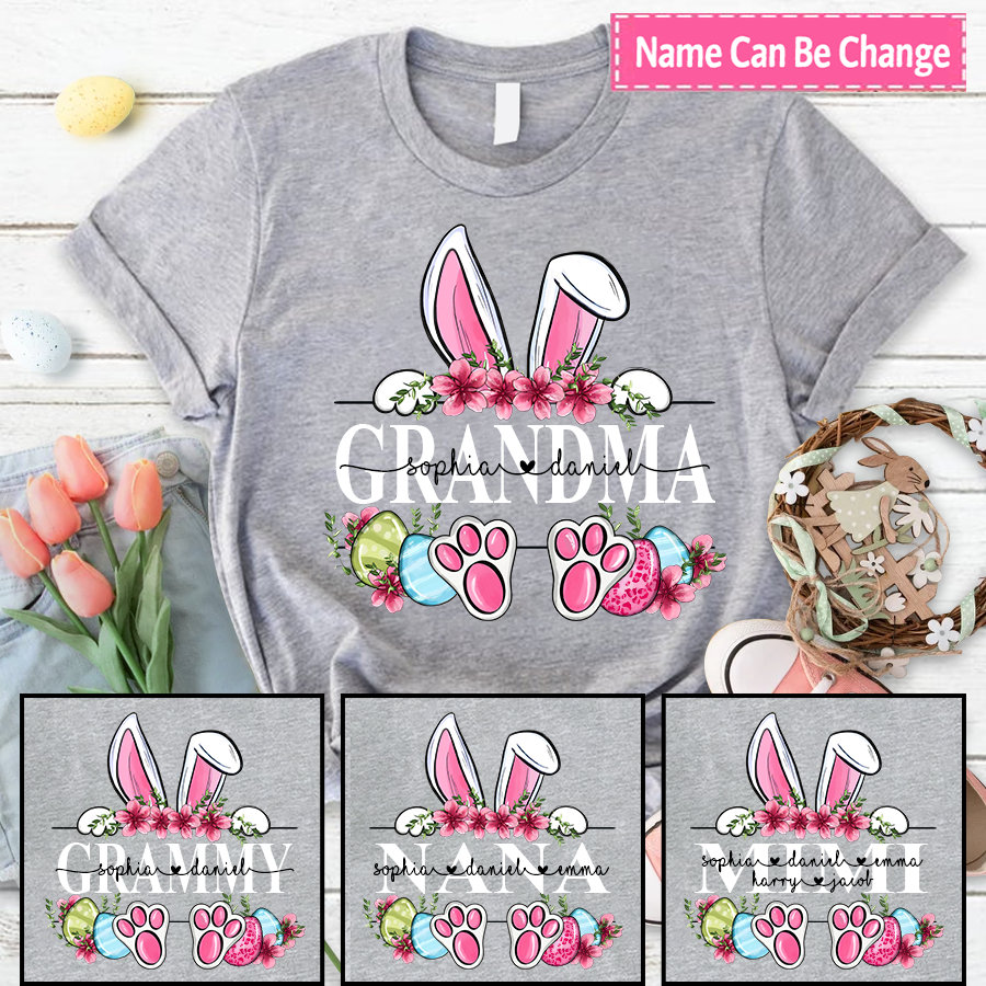 Personalized Easter Grandma Shirt, Easter Mimi Shirt, Nana Bunny Shirt, Nana Shirt for Easter Day, Mimi Easter’s Gifts, Easter Gifts for Mom