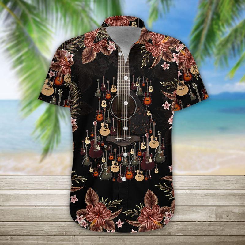 Acoustic Guitar All Over Printed Hawaiian Shirt Ha53456