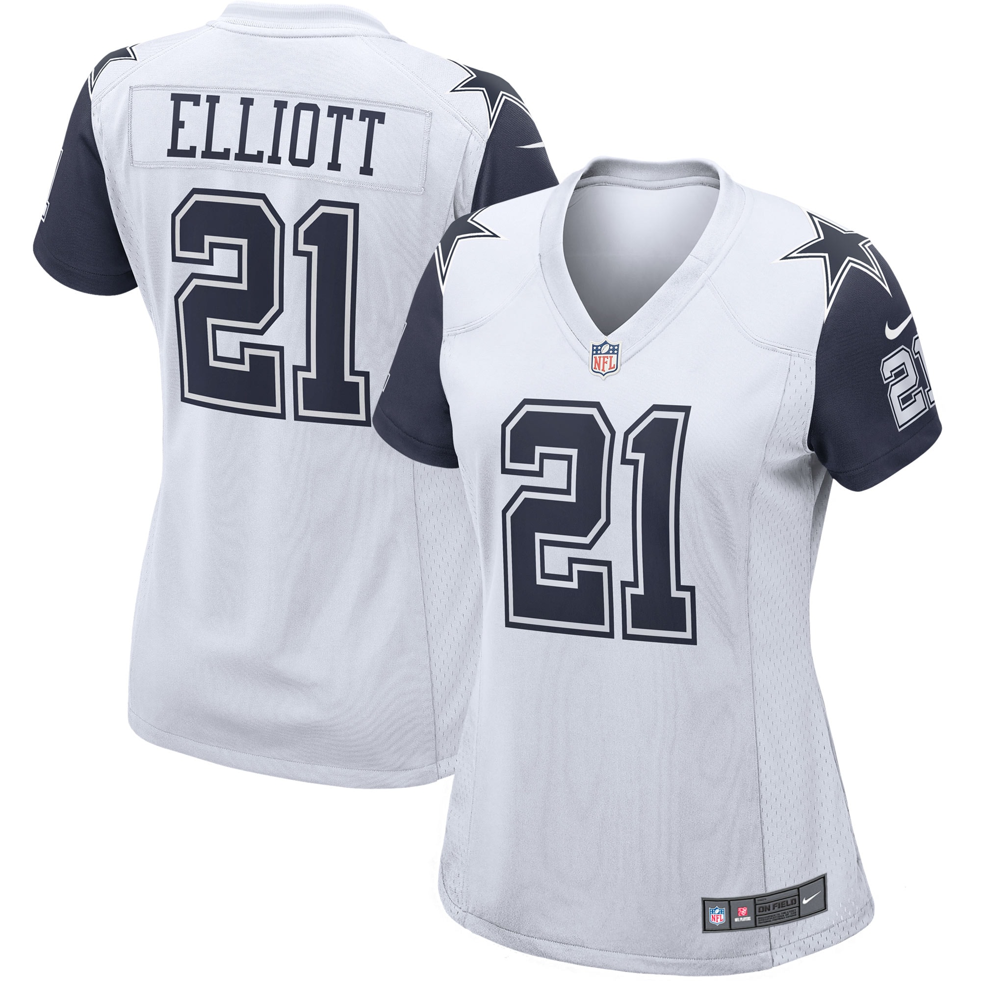 Women’s Dallas Cowboys Ezekiel Elliott White Alternate Game Jersey