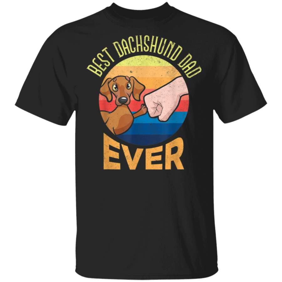 Best Dachshund Dad Ever Vintage Fathers Day Birthday Gift TShirt