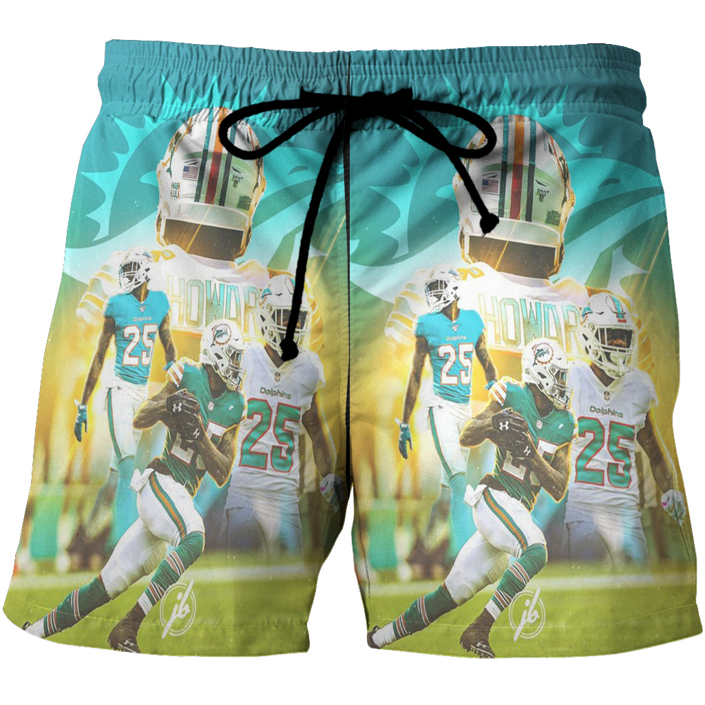 Miami Dolphins Xavien Howard2 3D All Over Print Summer Beach Hawaiian Short