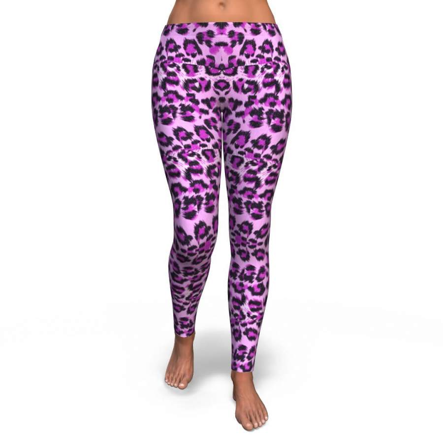 Purple Cheetah Leopard Pattern Print Pattern Women Leggings