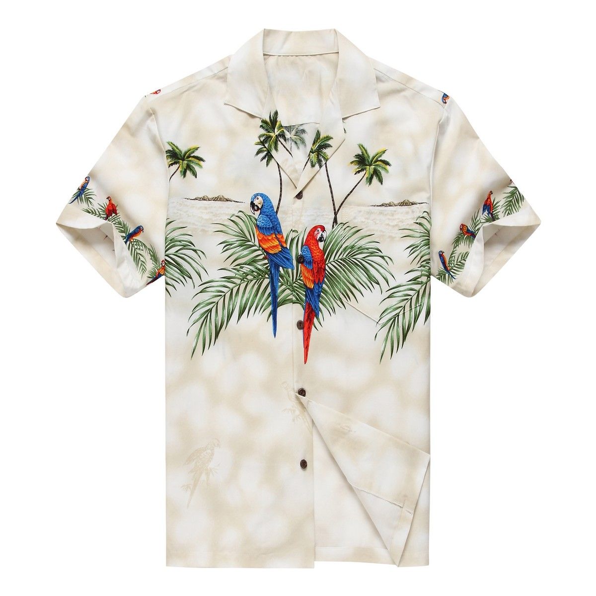 Parrots Tan Unique Design Hawaii Shirt Ha16596