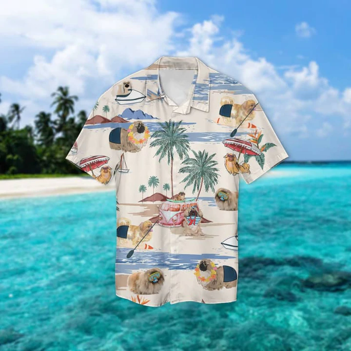 Pekingese Summer Beach Hawaii Hawaii Shirts For Men Women Short Sleeve Aloha Shirt Ha61983