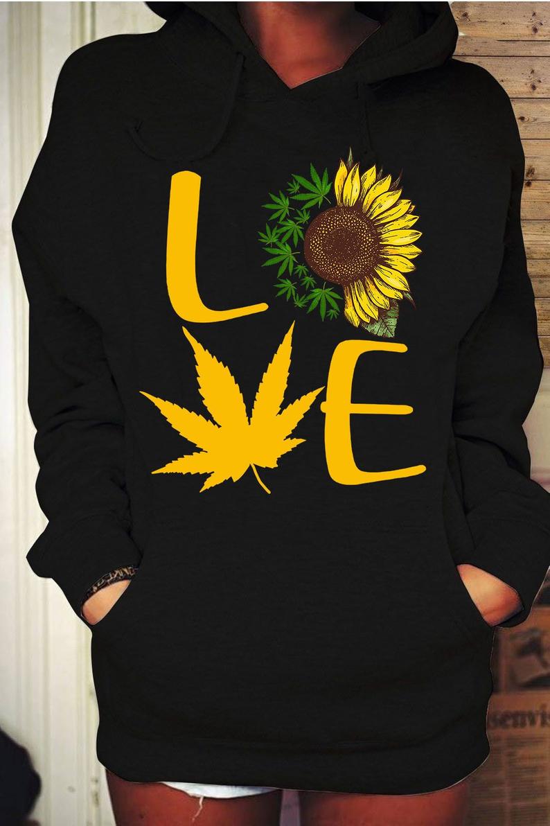 Love Weed Sunflower Cannabis Tshirt Standard/Premium T-Shirt Hoodie