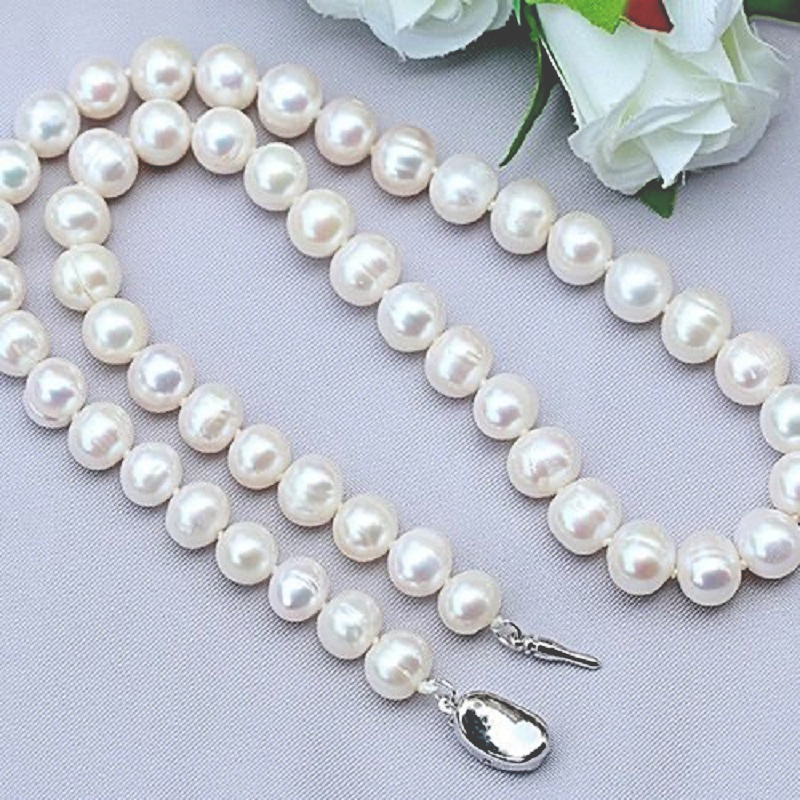 11-12-13-15mm Big Pearl Necklace 100%Natural Freshwater Pearl Jewelry 925 Sterling Silver For Women Fashion Gift alx