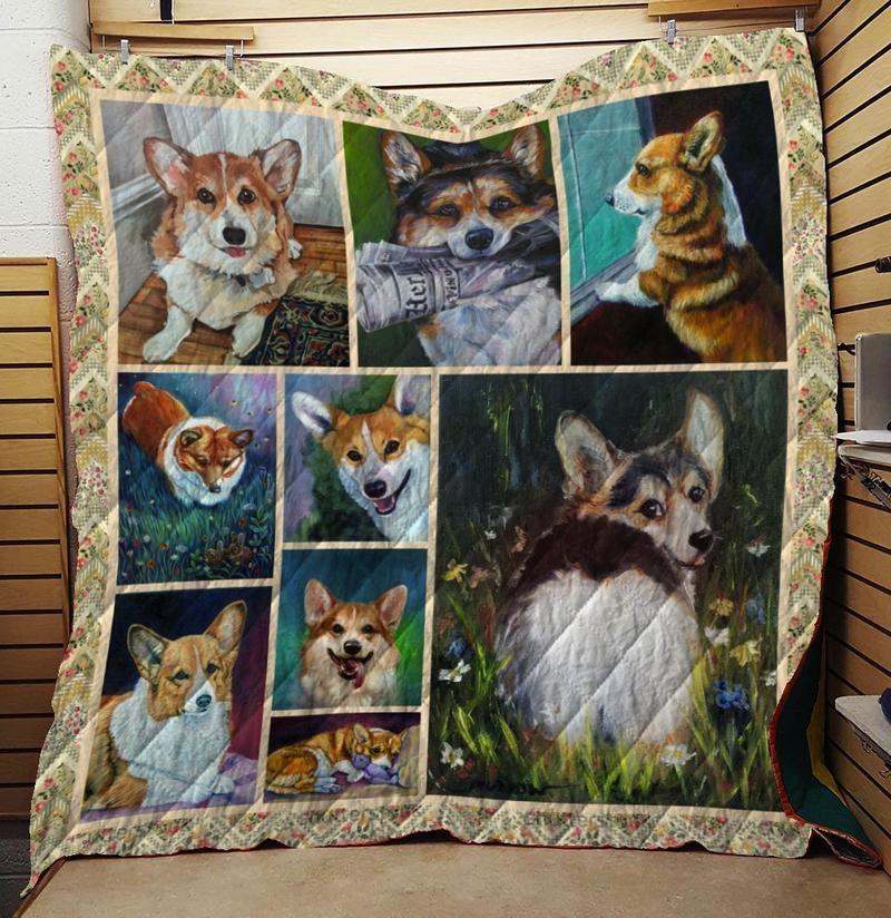 CORGI DOG BLANKET 2 Customize Quilt Blanket