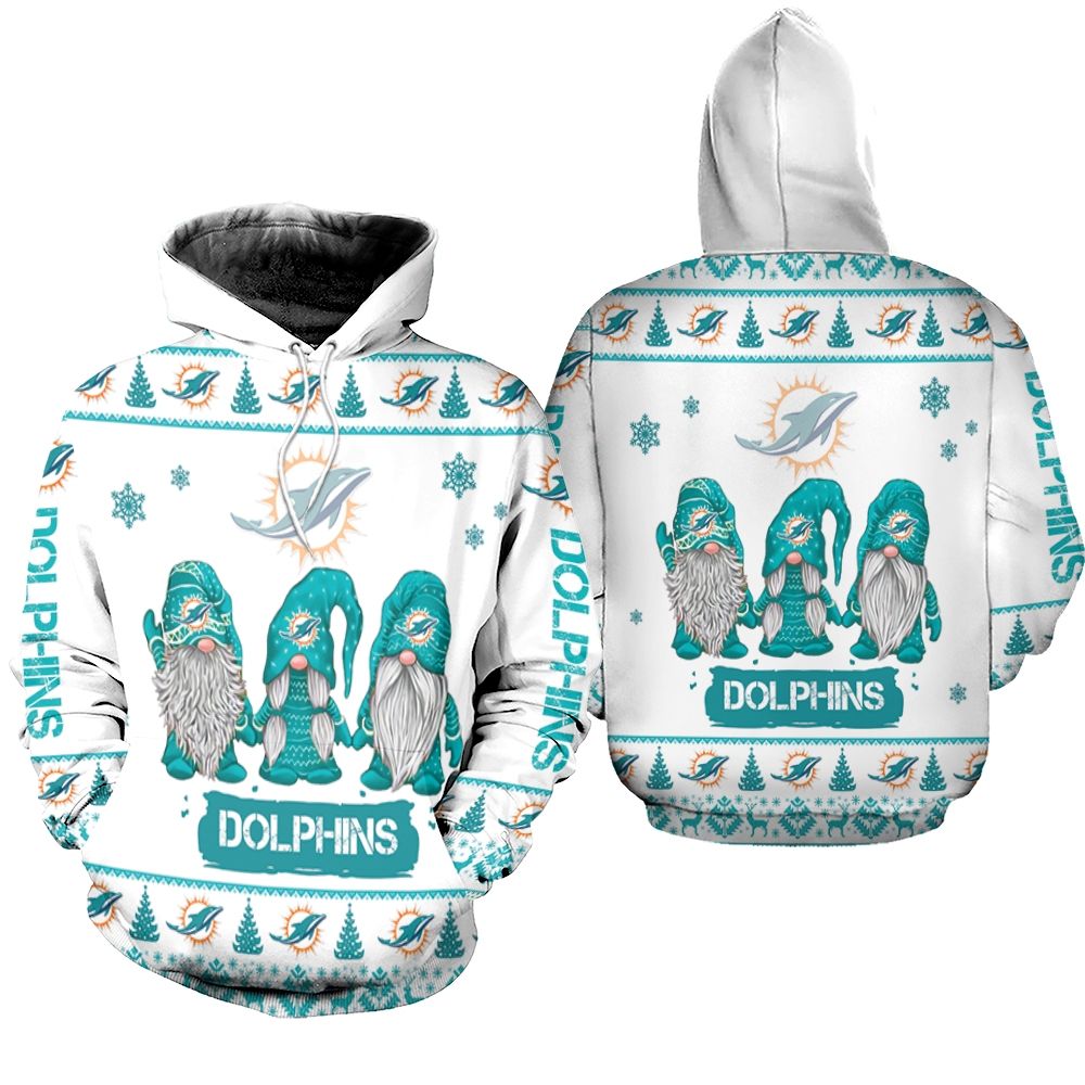 Christmas Gnomes Dolphins Ugly Sweatshirt Christmas 3D Hoodie