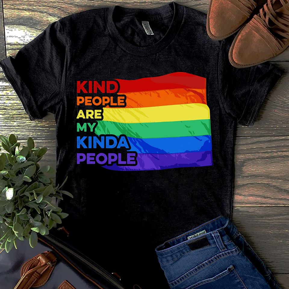 Kind People Are My Kinda People Lgbt Flag Pride Cotton T-Shirt