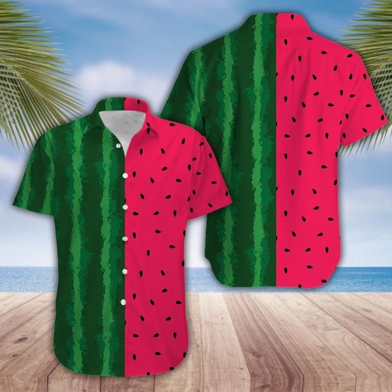 Watermelon Tropical Fruit Aloha Hawaiian Shirt Colorful Short Sleeve Summer Beach Casual Shirt For Men And Women