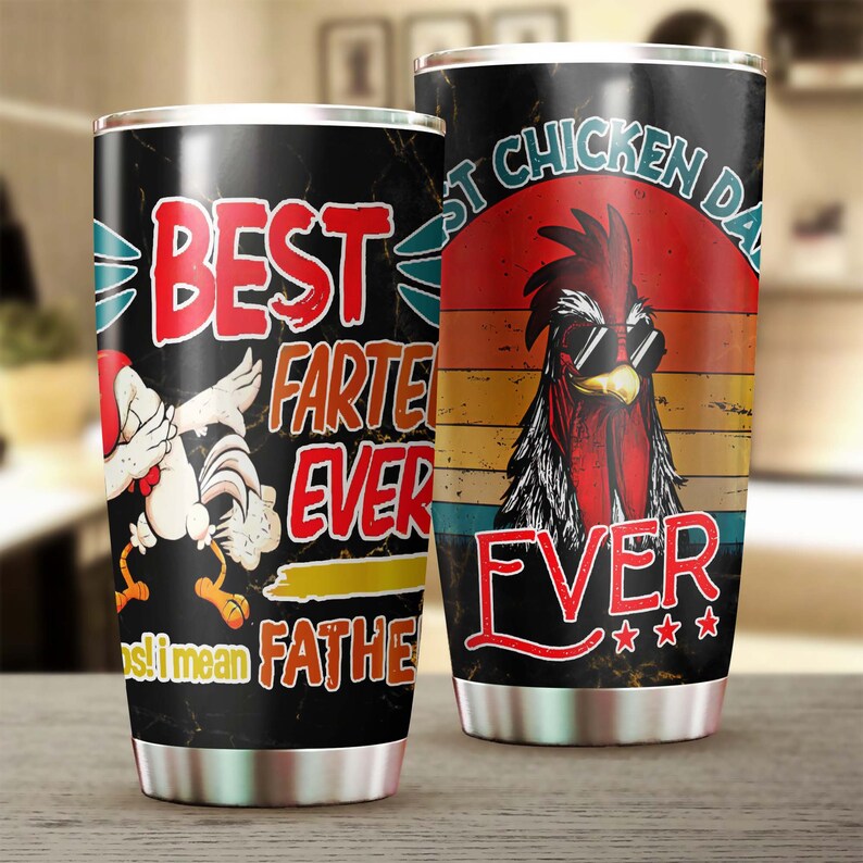 Farter Father Chicken Funny Tumbler-Birthday Christmas Gift Father’S Day Gift For Step Dad From Daughter