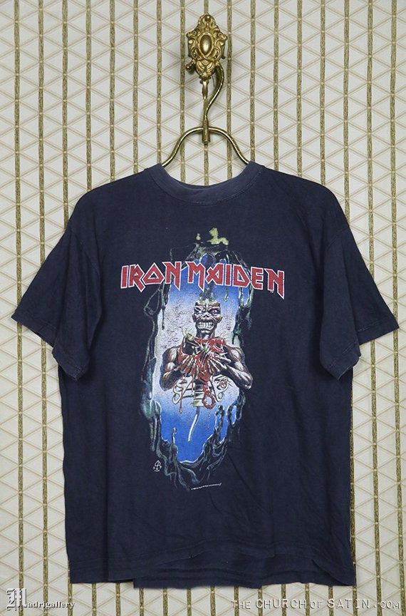 Iron Maiden Shirt Og 1988 Seventh Son Vintage Rare Faded Black Shirt Heavy Metal Megadeth Metallica Slayer Shirt