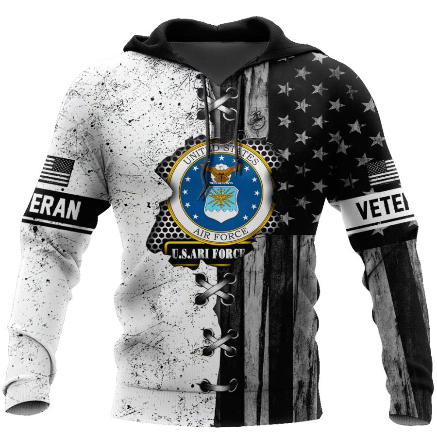 Veteran US Air Force in my heart 3D shirts for men and women BW