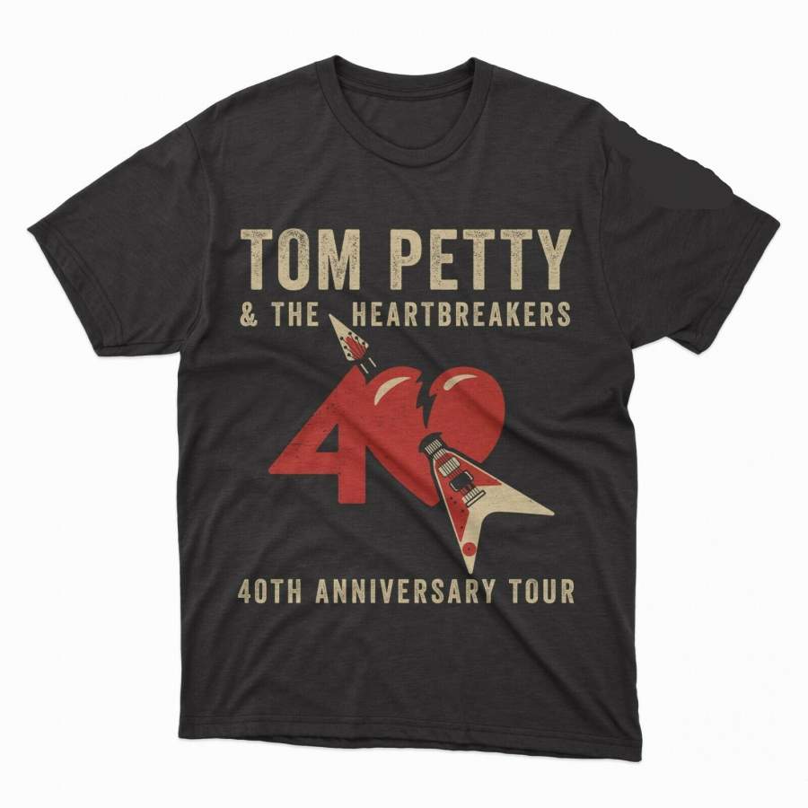 Tom Petty Shirt Heartbreakers reprint TShirt Men’s 40th Anniversary Tour