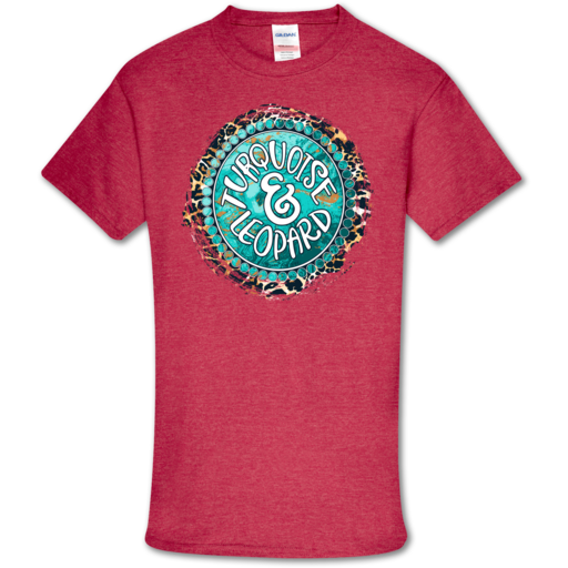 Southern Couture Soft Collection Turquoise & Leopard T-Shirt