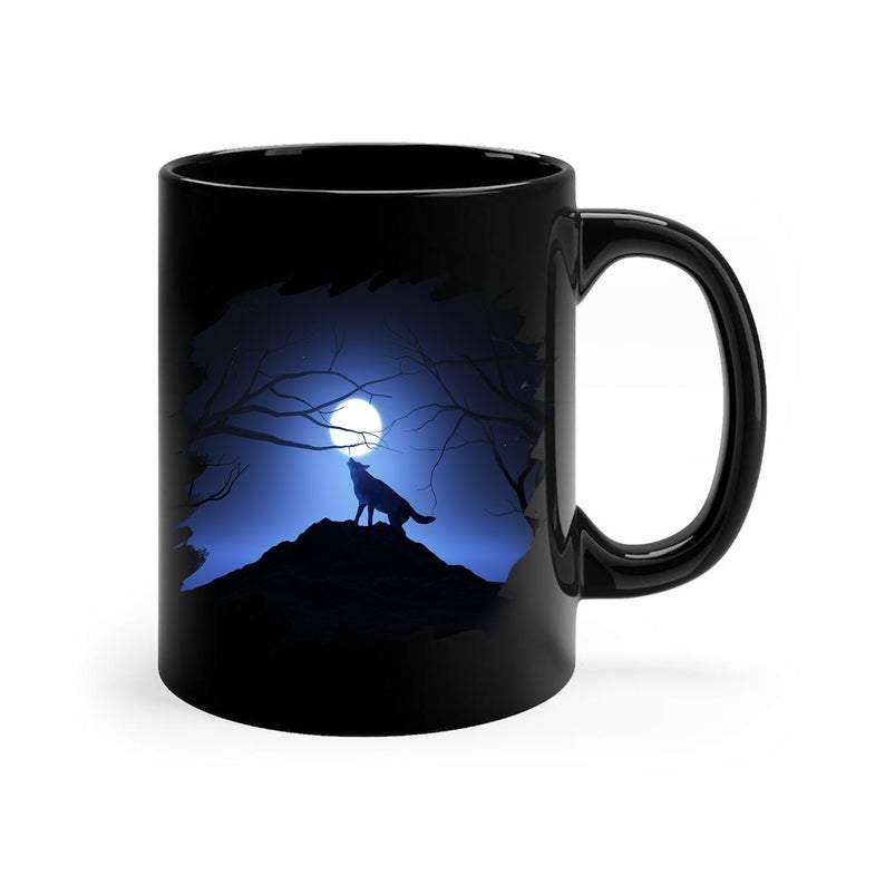 Wolf Black Mug Animals Mug Gift For Friend Family Wolf Lovers Gift Double Side Printed Ceramic Coffee Mug Tea Cups Latte