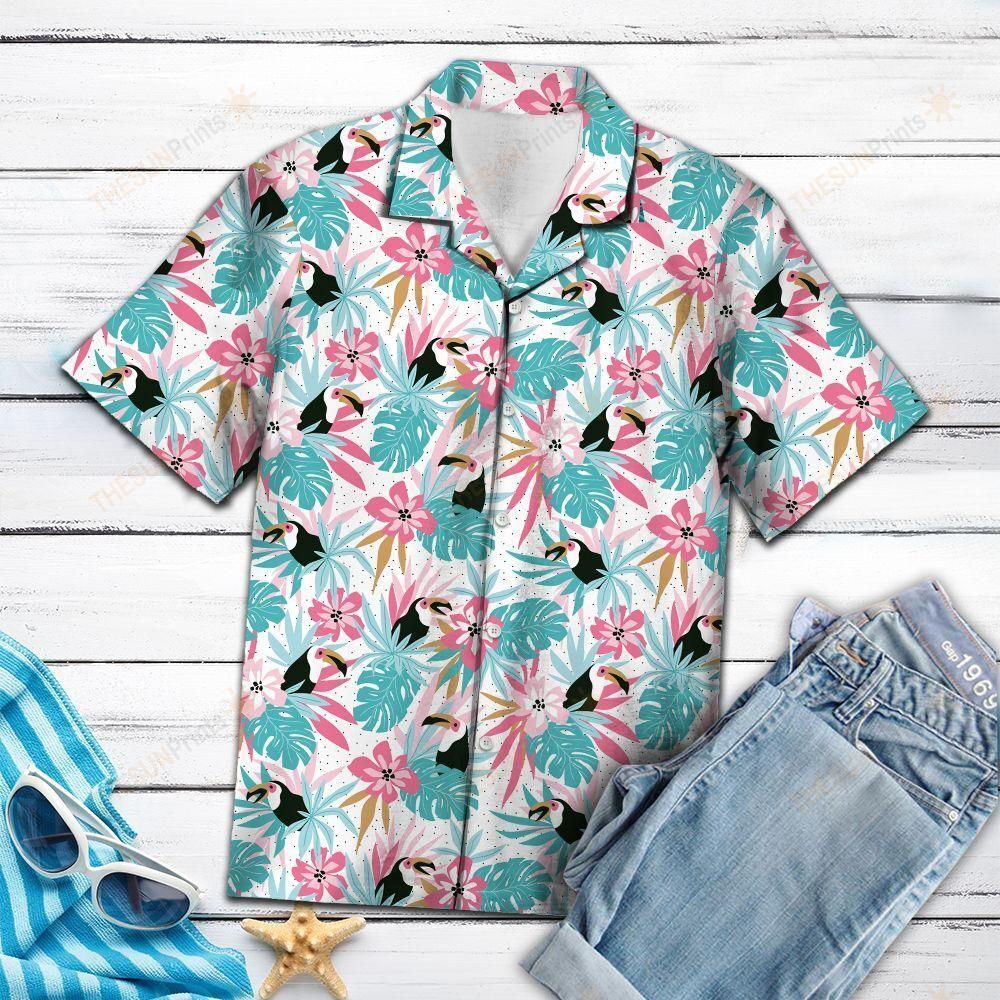 Toucan Bird Flower Hawaiian Shirt Ha95660