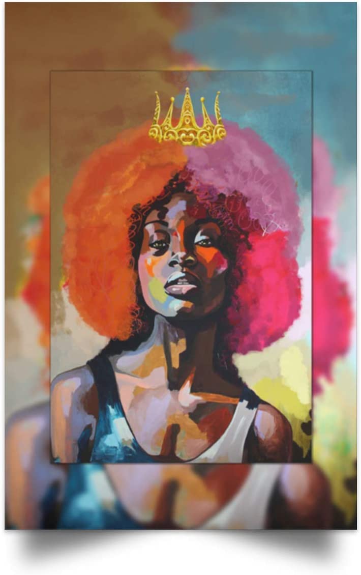 Poster Motivational African American Female Portrait Afro Women Art – Black Girl Magic Art Gift Family Unisex Awesome On Birthday, Decor Home Durable