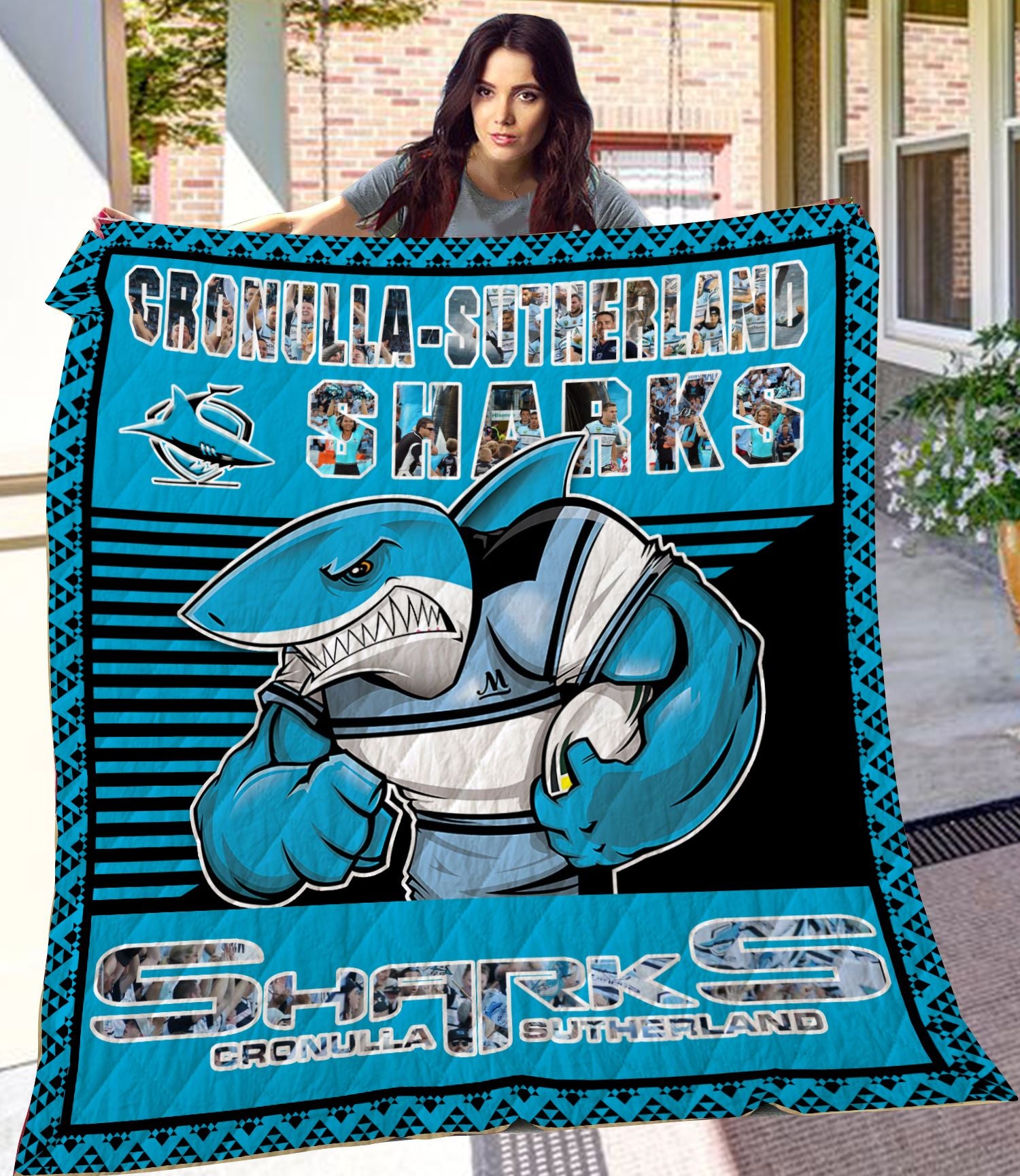 Cronulla Sutherland Sharks Quilt Blanket Ha1910