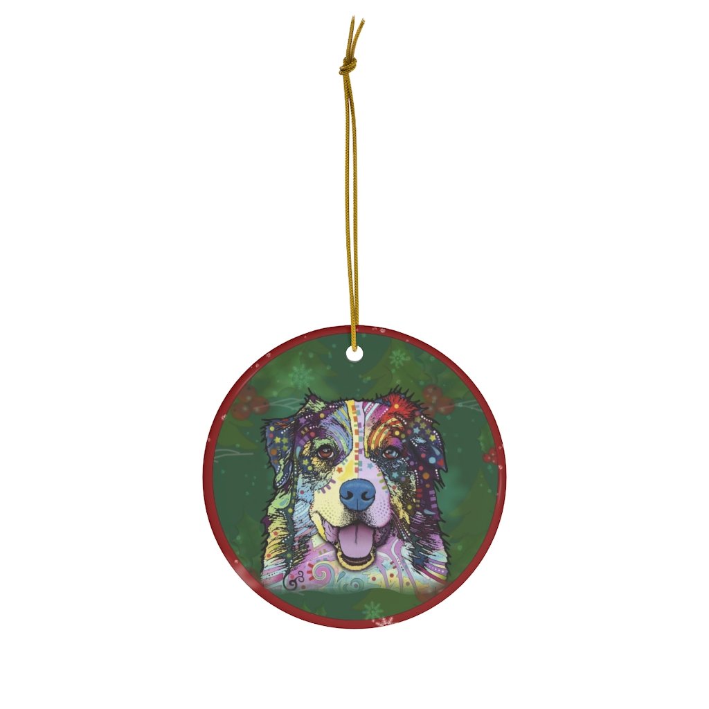 Australian Shepherd Design Ceramic Christmas Ornaments – Dean Russo Art