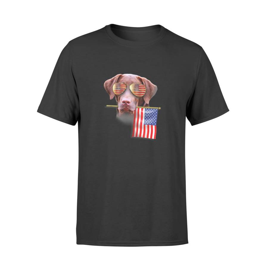 4th of July Shirt American Flag Labrador Dog Lover T-Shirt – Standard T-shirt