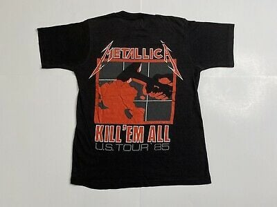 Vintage 80s Metallica Kill Em All Ride The Lightning Tour Concert T Shirt 1985 4201