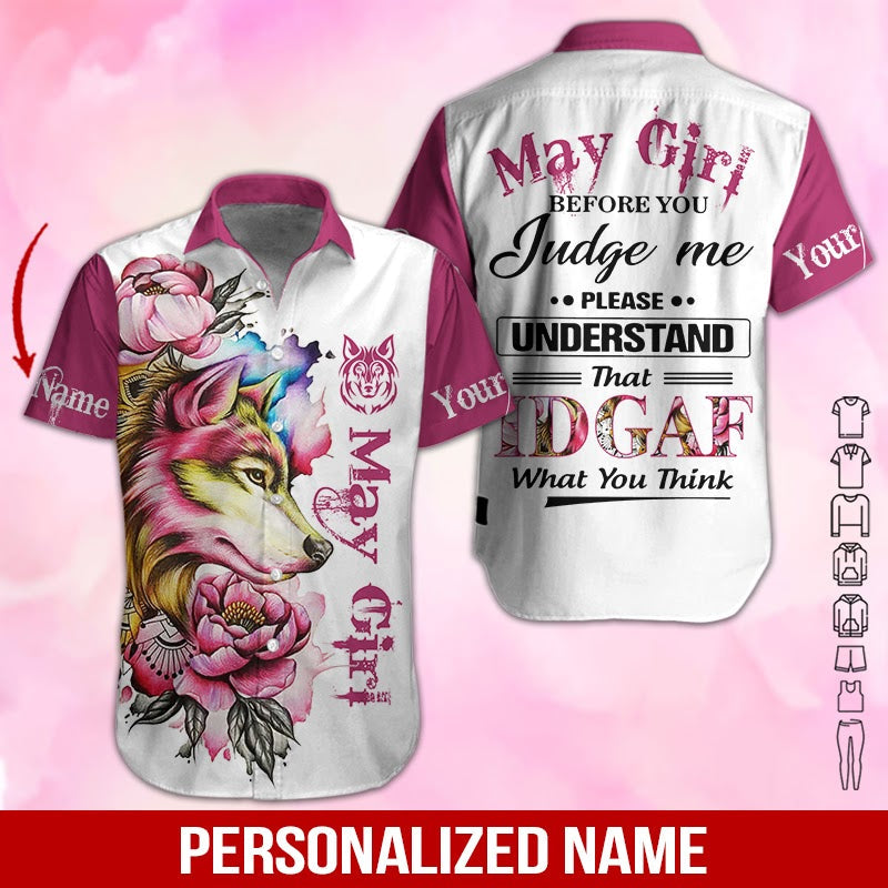 May Girl Custom Name Hawaii Shirt For Men Women Adult Ha101844