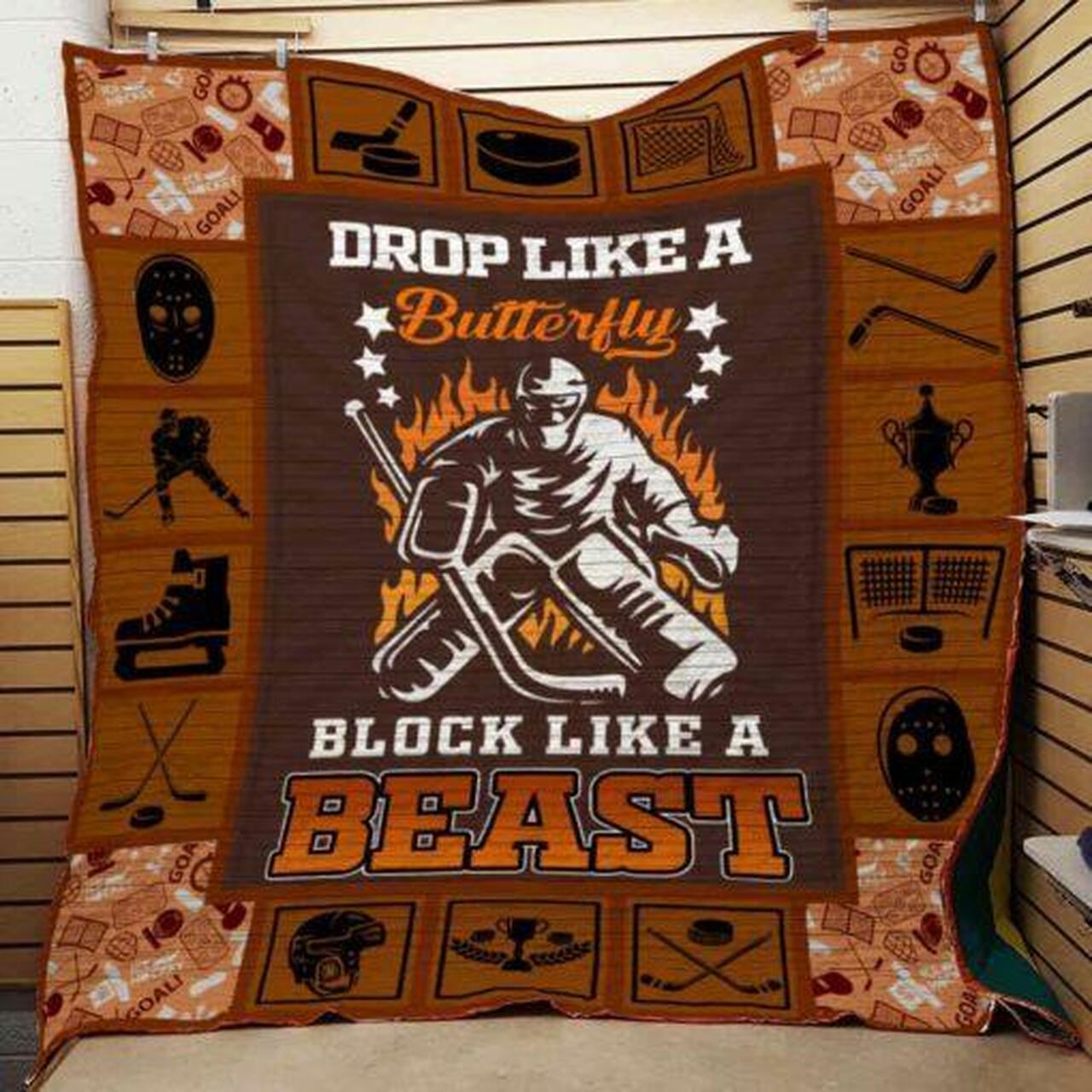 Hockey Quilt Blanket F1401 83O40 Design By Exrain