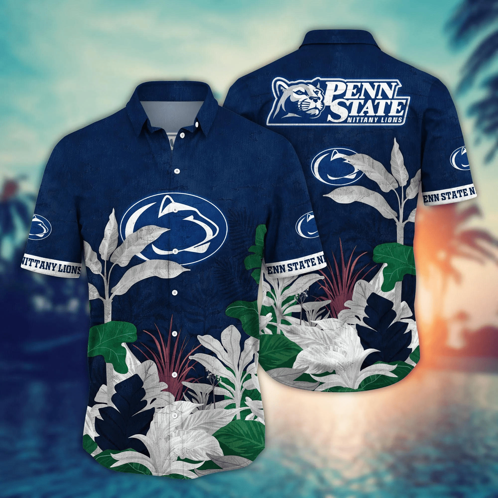 Penn State Nittany Lions NCAA Hawaiian Shirt Sun Showers Aloha Shirt