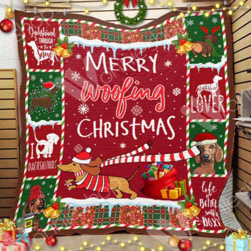 Dachshund Dog Christmas Blanket OCT1003 78O42