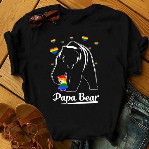 Lgbt Pride Papa Bear 2D T-Shirt For Lgbt Community, Queer Lgbt, Gift For Lgbt Proud Month