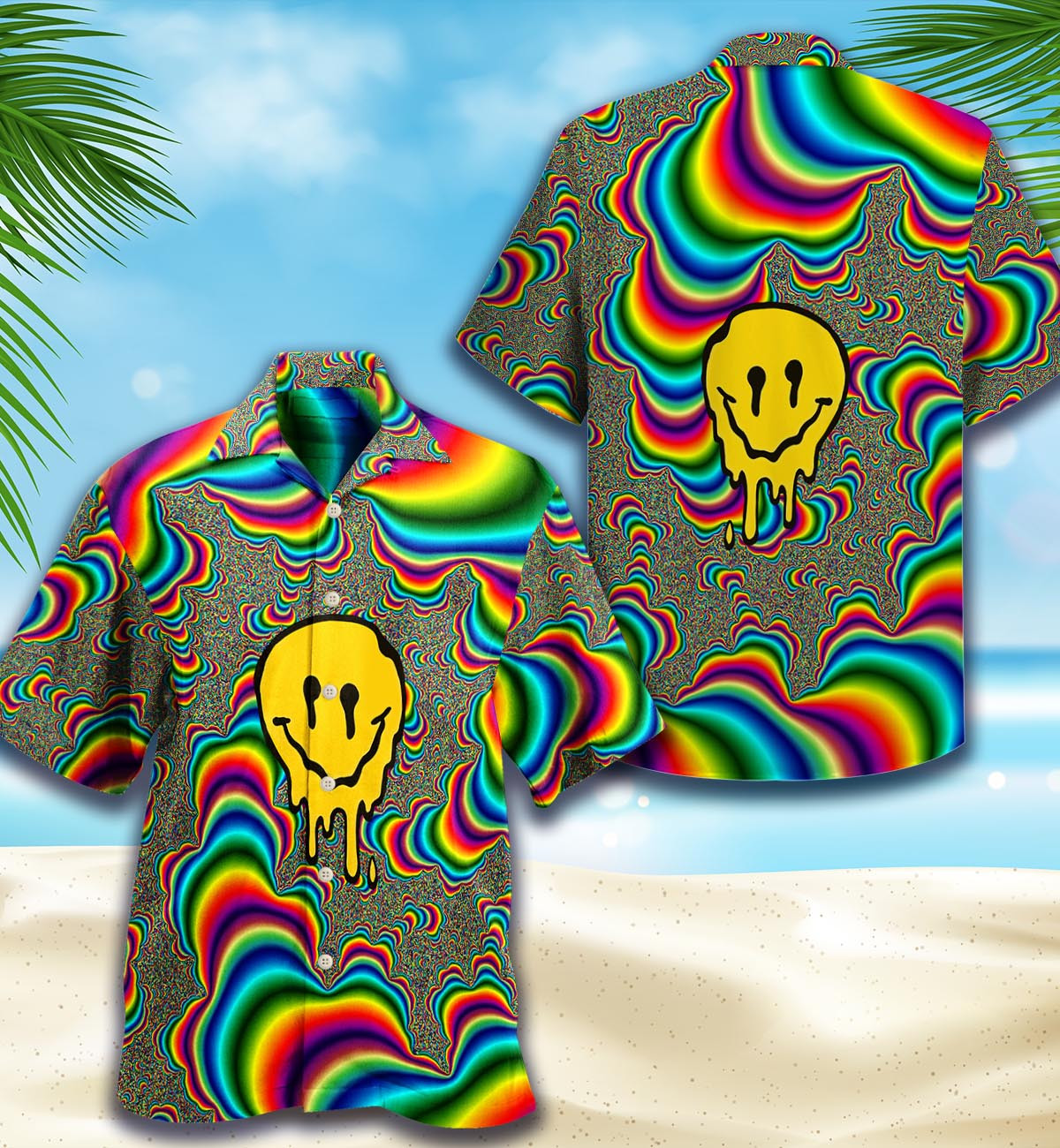 Lsd Psychedelic All Over Printed Hawaii Shirt Size S Ha57333