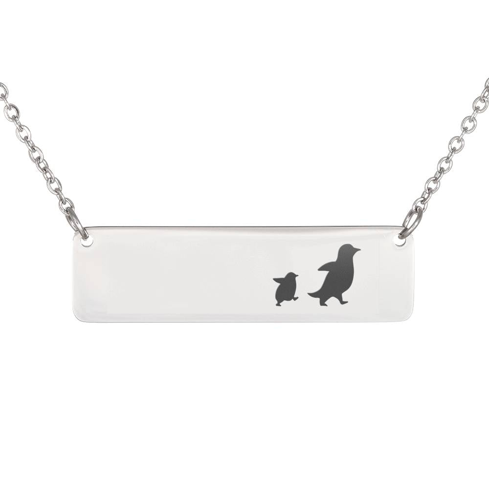 Personalized Mama Penguin + 1 Baby Penguin – Necklace