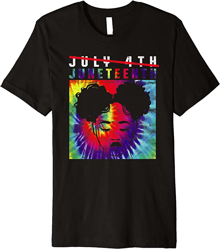 Juneteenth Women’s Black Queen Tie Dye Melanin Black Pride Premium T-Shirt