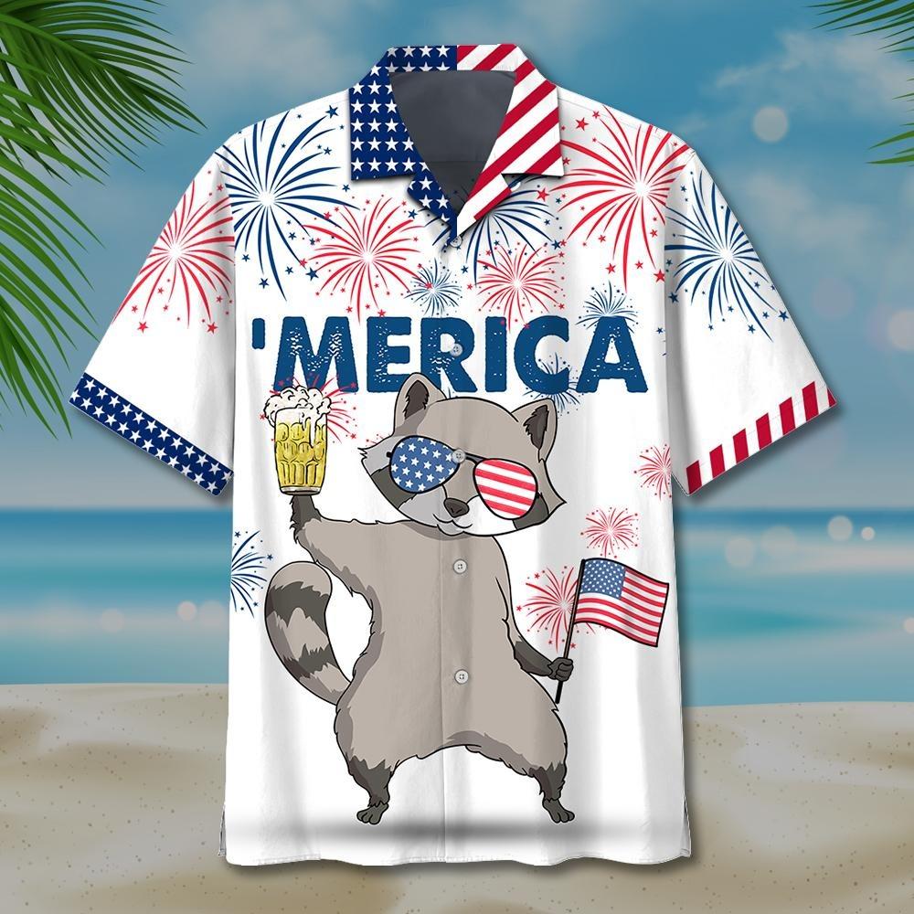 America Raccoon Beer Hawaii Shirt For Men Women Adult Ha12107