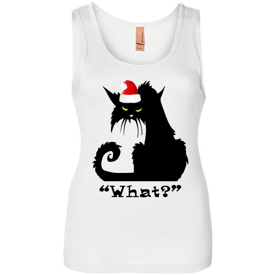 What_ Christmas Gift, Angry Cat, Black Cat, Kitten Lover – Womens Jersey Tank