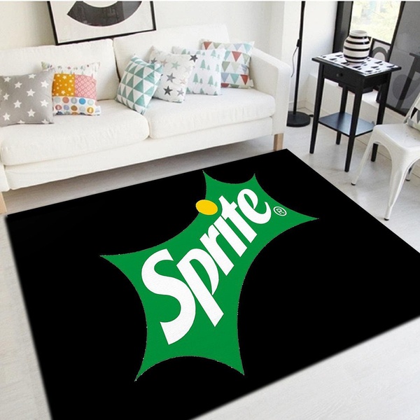 Sprite Logo Inspired Area Rug, Living Room Bedroom Carpet, Floor Mat Home Decor