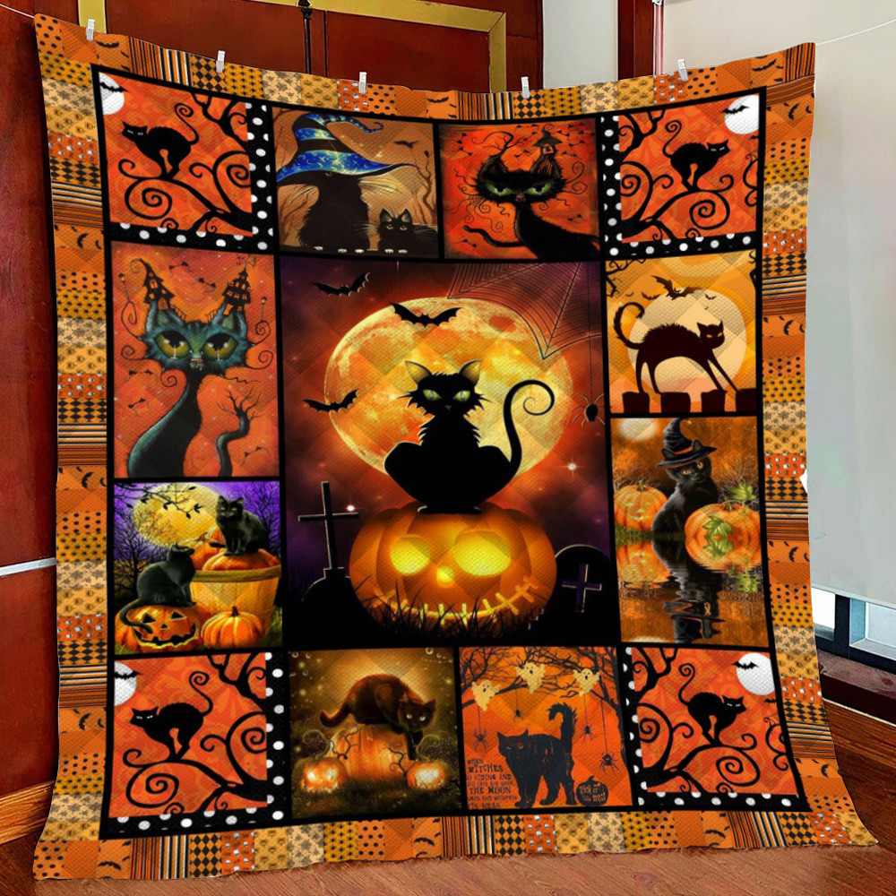 Halloween Painting Fleece Blanket Quilt Blanket