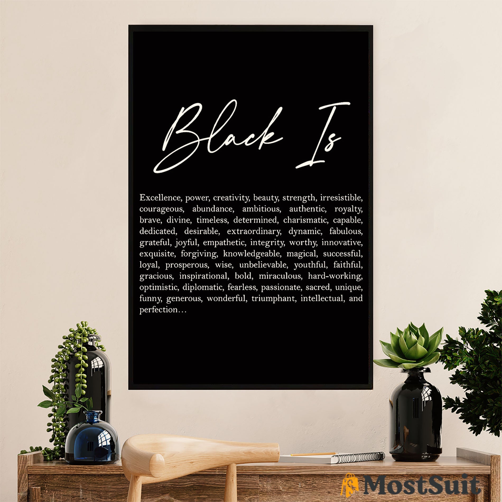 African American Afro Poster | Gift For Black Girl | Juneteenth Day Room Wall Art – Black Definition