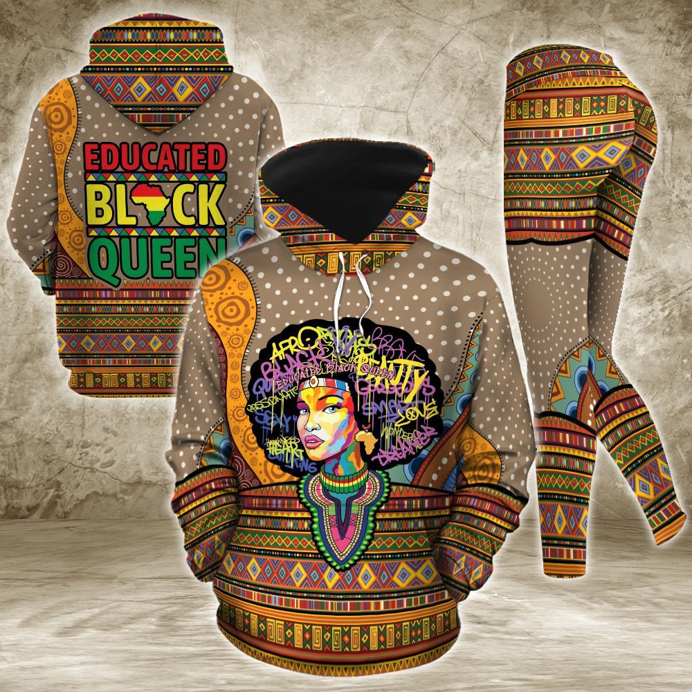 Educated Black Queen Legging Hoodie,African Legging Hoodie