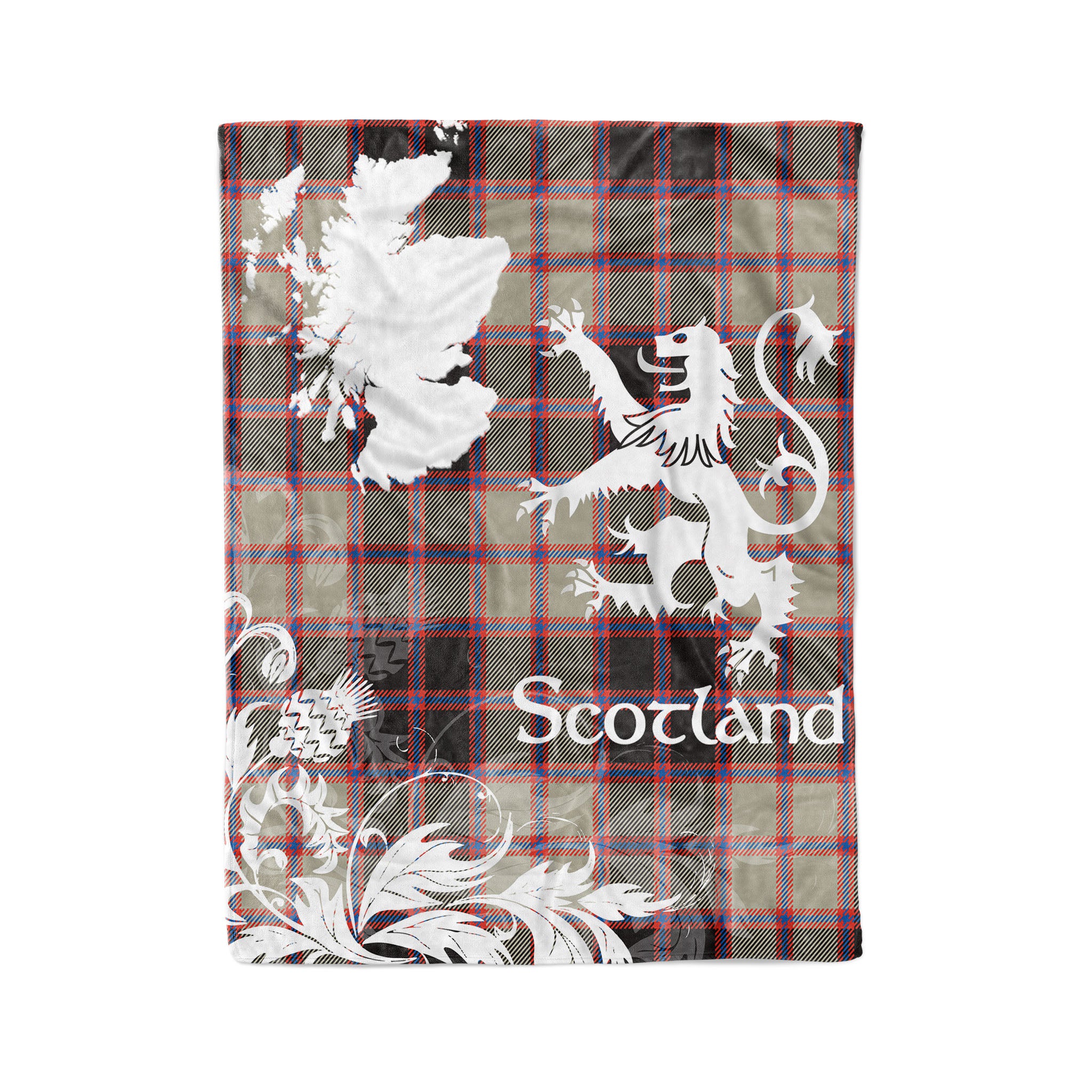 Tartan Plaid Fleece Blanket Tartan Blanket Thistle And Lion Scottish Clan Macpherson Hunting Ancient Plaid Blanket