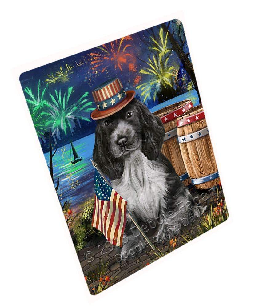 4Th Of July Independence Day Fireworks Cocker Spaniel Dog At The Lake Blanket Blnkt76287