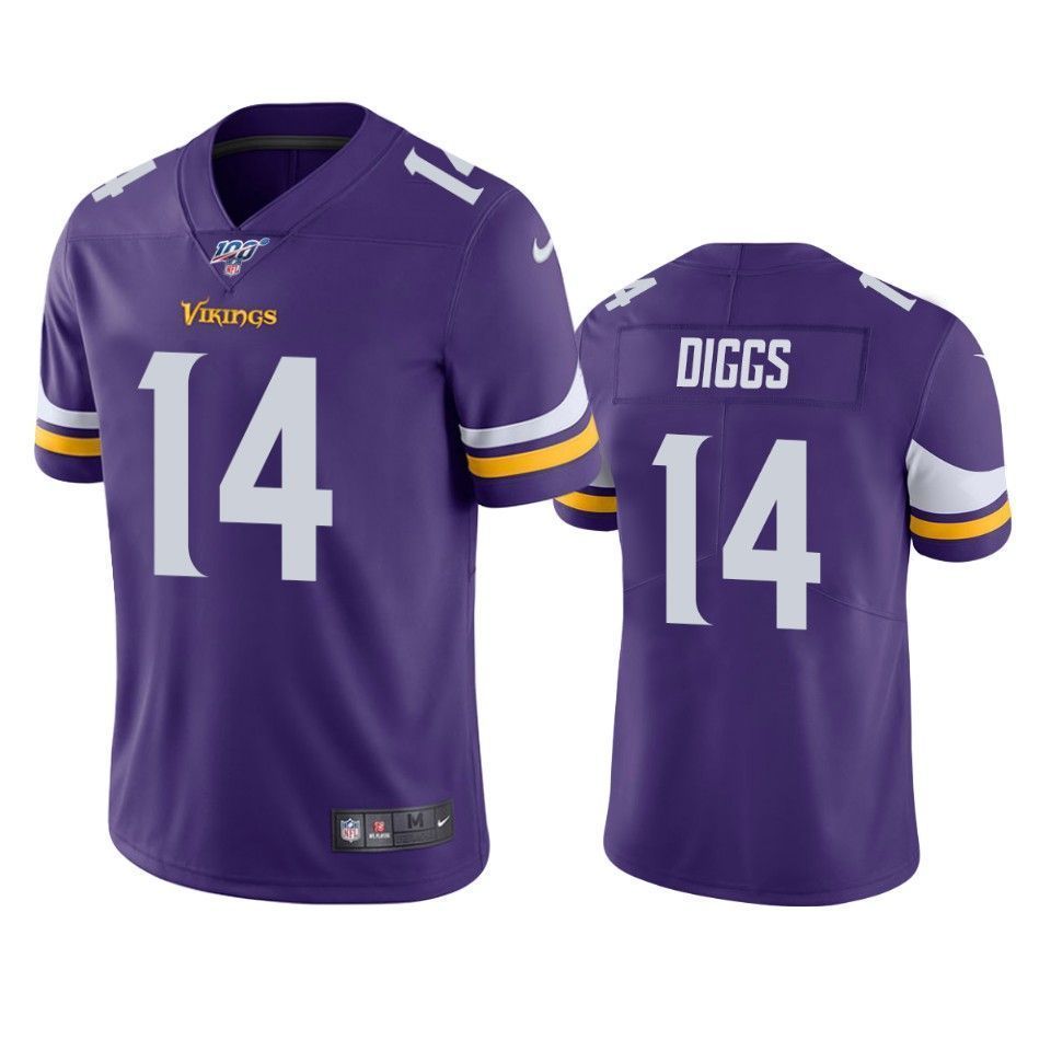 Minnesota Vikings Stefon Diggs Purple 100Th Season Vapor Limited 3D Jersey