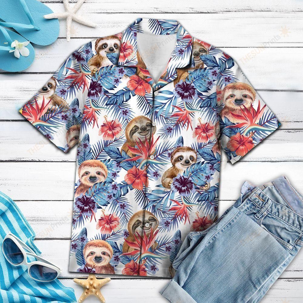 Sloth Tropical Hawaiian Shirt Ha66040