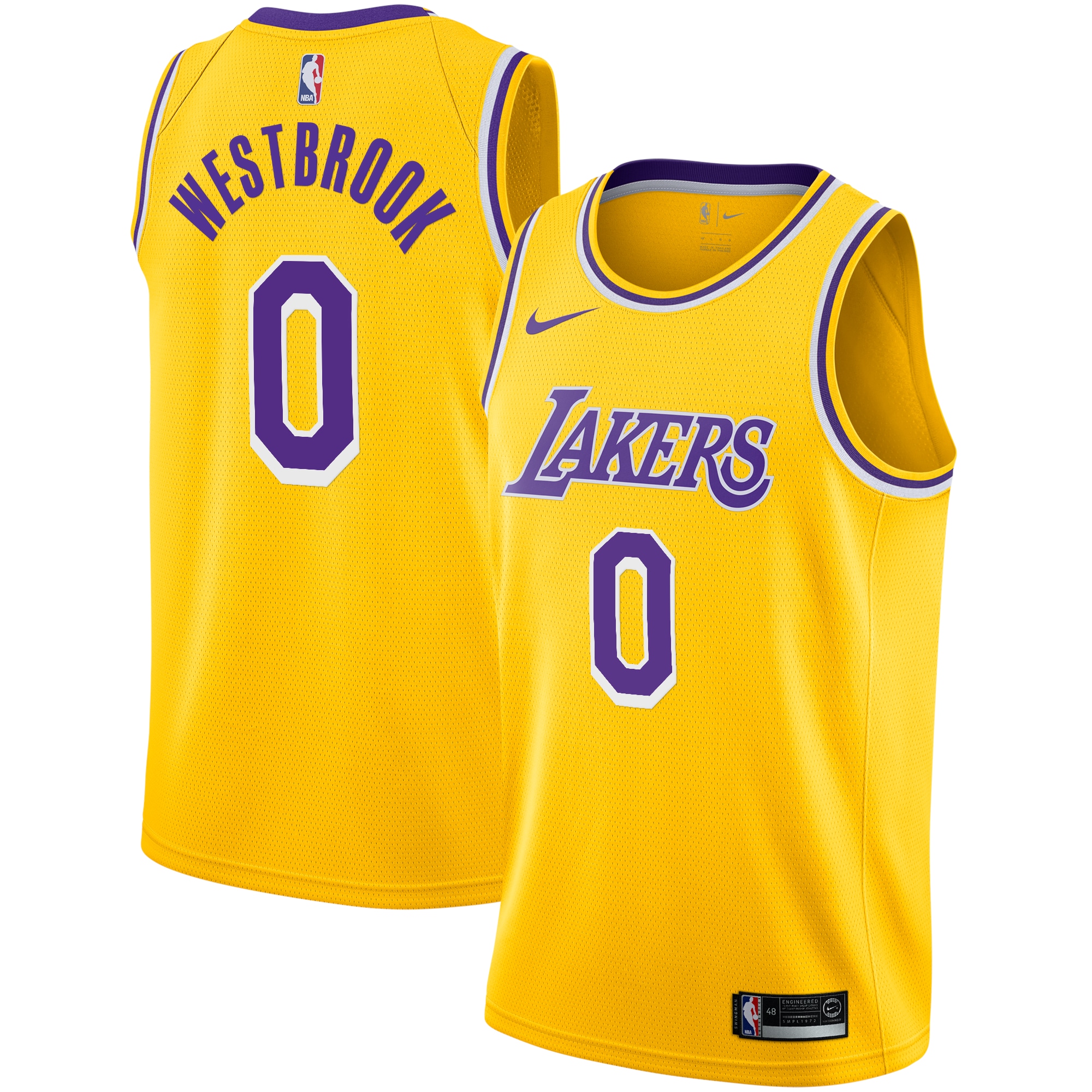 Russell Westbrook Los Angeles Lakers 2020/21 Swingman Player Jersey Gold – Icon Edition