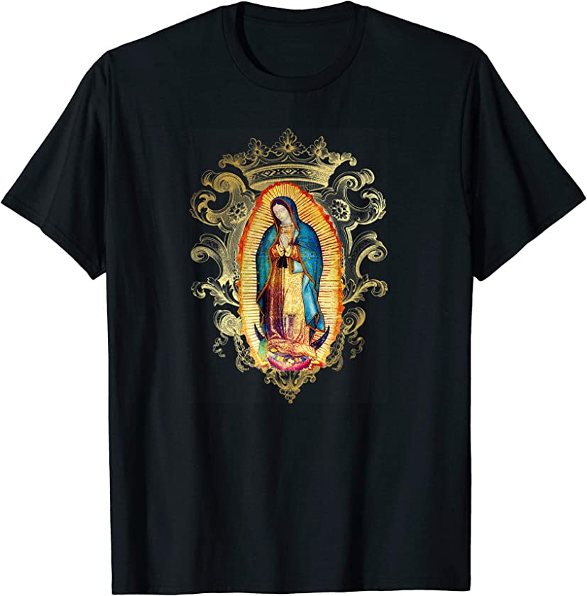 Virgin Mary Our Lady of Guadalupe Catholic Mexican Aztec T-Shirt