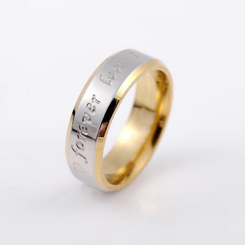 Unisex Men Women Fashion Couple Ring Steel Forever Love alx